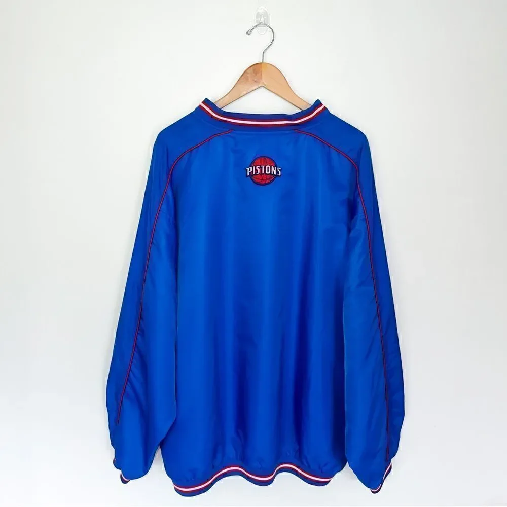 G-III NBA Men’s Detroit Pistons Blue Nylon Red Chalk Line 90s Windbreaker